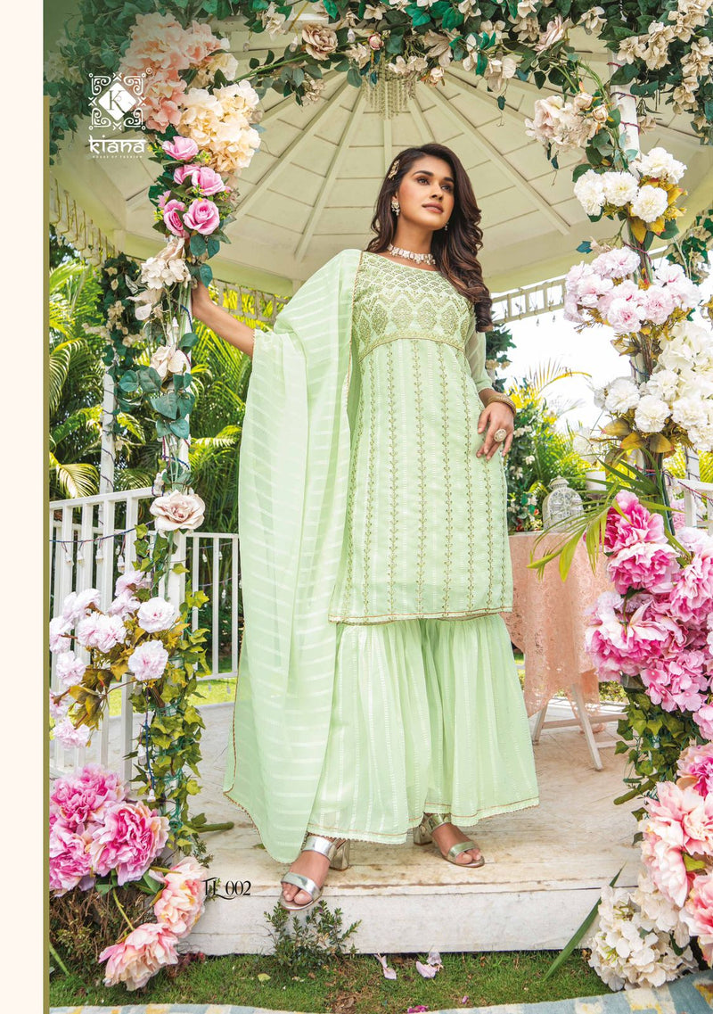 Kiana Dno 01 To 06 Georgette With Heavy Embroidery Work Stylish Designer Party Wear Kurti