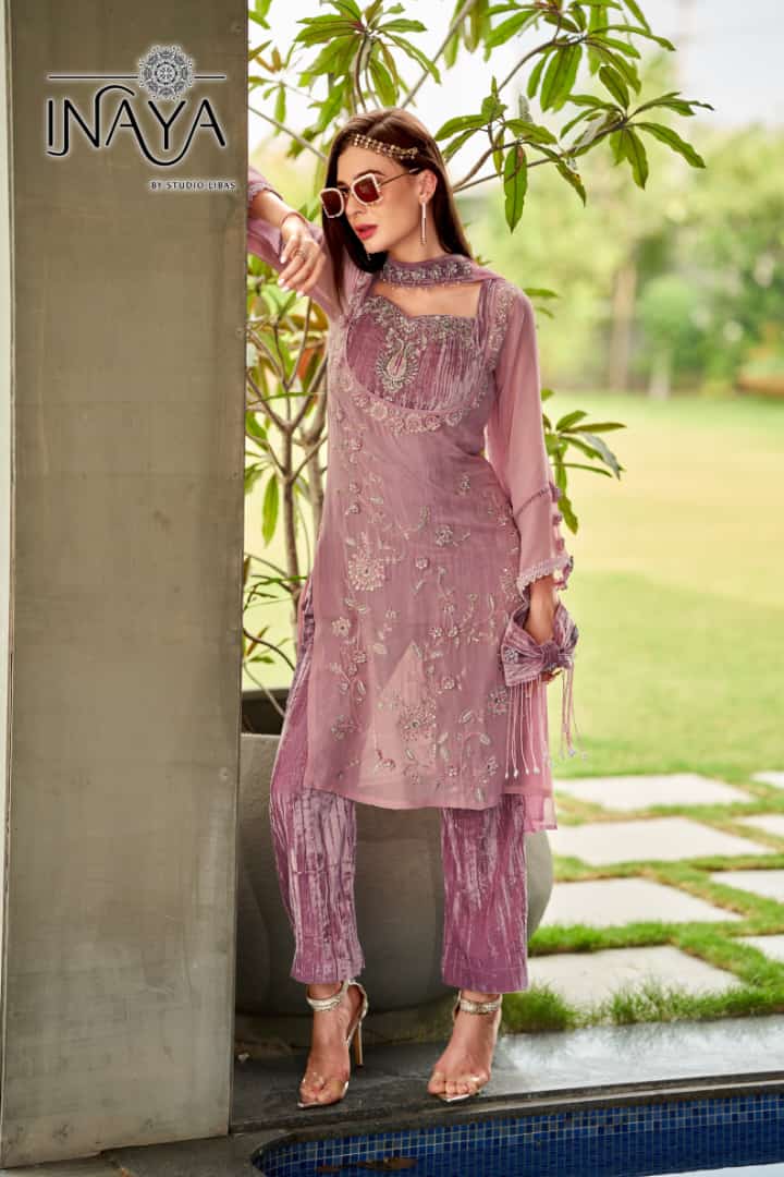 Inaya Studio Luxurious Georgette With Heavy Beautiful Work Stylish Designer Party Wear Kurti