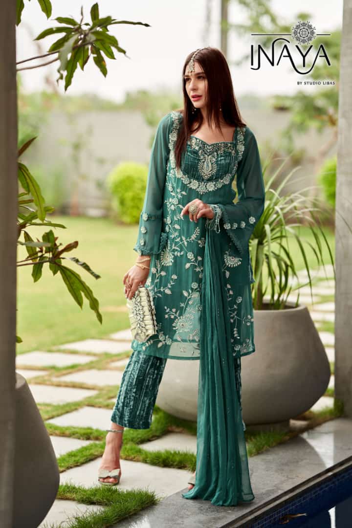Inaya Studio Luxurious Georgette With Heavy Beautiful Work Stylish Designer Party Wear Kurti