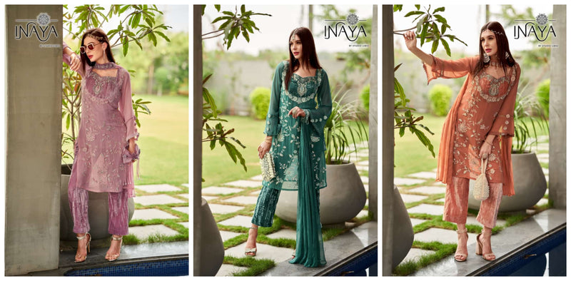 Inaya Studio Luxurious Georgette With Heavy Beautiful Work Stylish Designer Party Wear Kurti