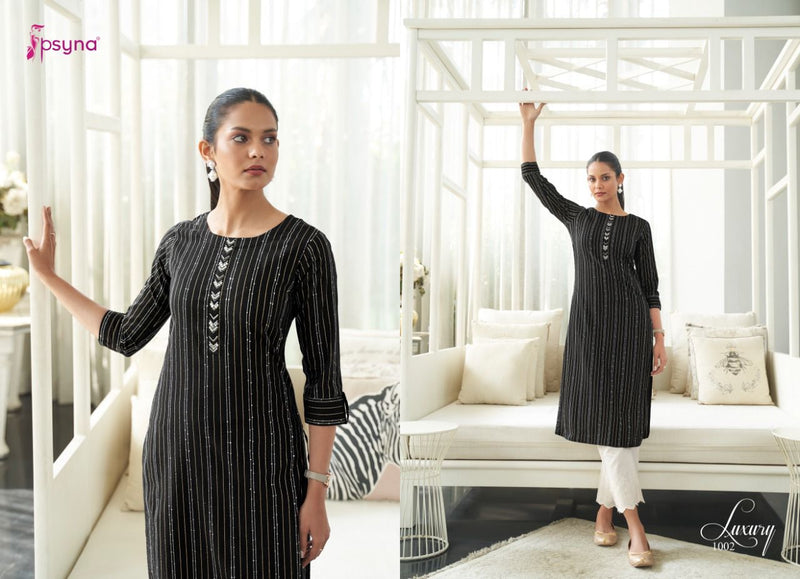 Psyna Luxury Cotton Fancy Cotton Festive Wear Kurtis With Handwork