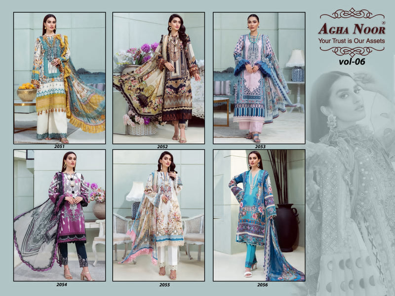 Agha Noor Luxury Lawn Collection Vol 6 Lawn Cotton Pakistani Style Festive Wear Salwar Suits