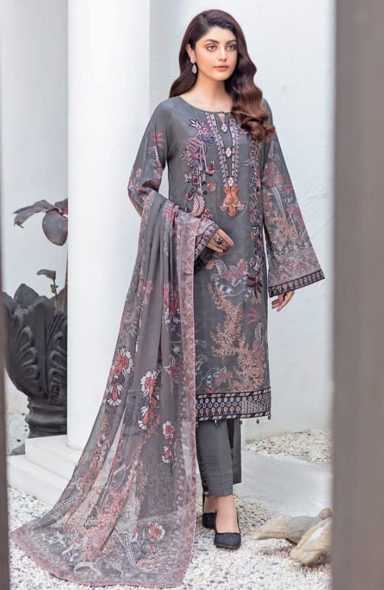 Agha Noor Luxury Lawn Collection Vol 8 Pure Cotton With Beautiful Work Stylish Designer Salwar Kameez