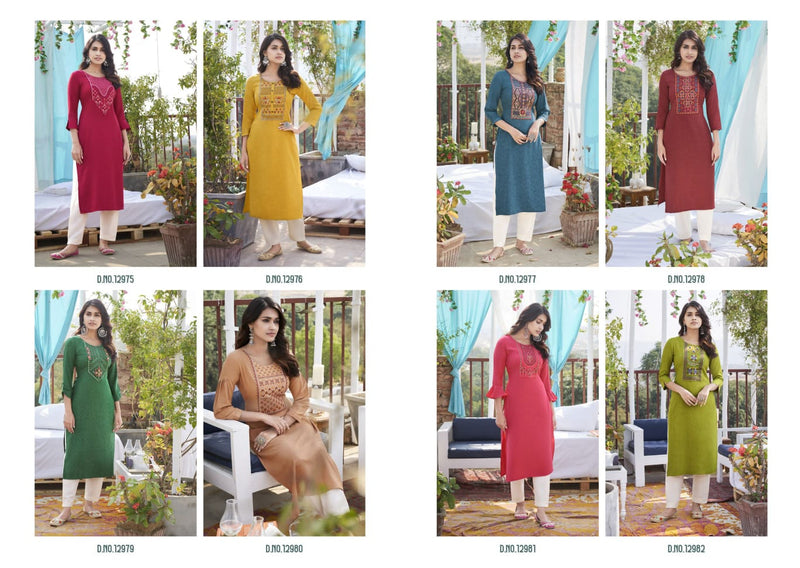 Kalaroop Kajree Fashion Lychee Vol 3 Rayon Fancy Casual Office Wear Kurtis