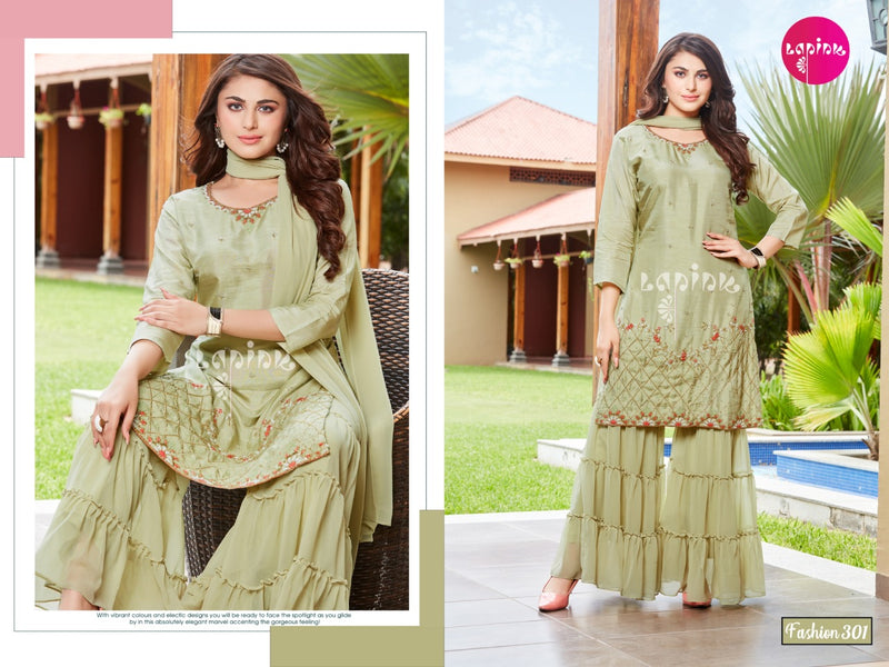 La Pink Fashion Vol 3 Silk And Georgette Designer Partywear Kurti Collection