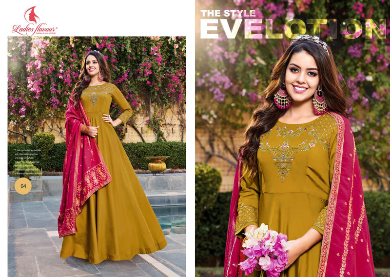 Ladies Flavour Rangrez Pure Silk Embroidery Work Khatli Work Kurti