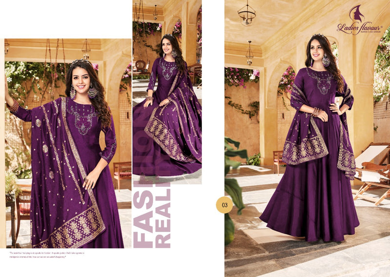 Ladies Flavour Rangrez Pure Silk Embroidery Work Khatli Work Kurti