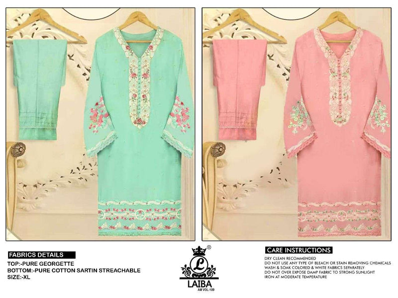 Laiba Am Vol 109 Pure Georgette Designer Wear Pret Kurtis