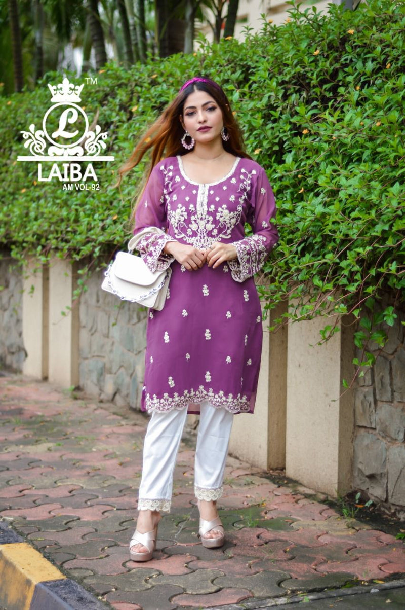 Laiba Am Vol 92 Georgette Fancy Designer Kurti