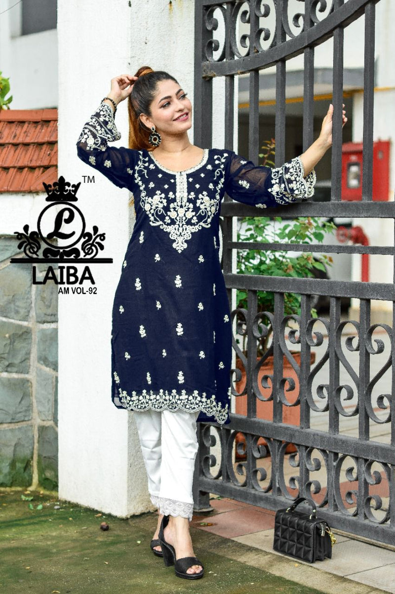Laiba Am Vol 92 Georgette Fancy Designer Kurti