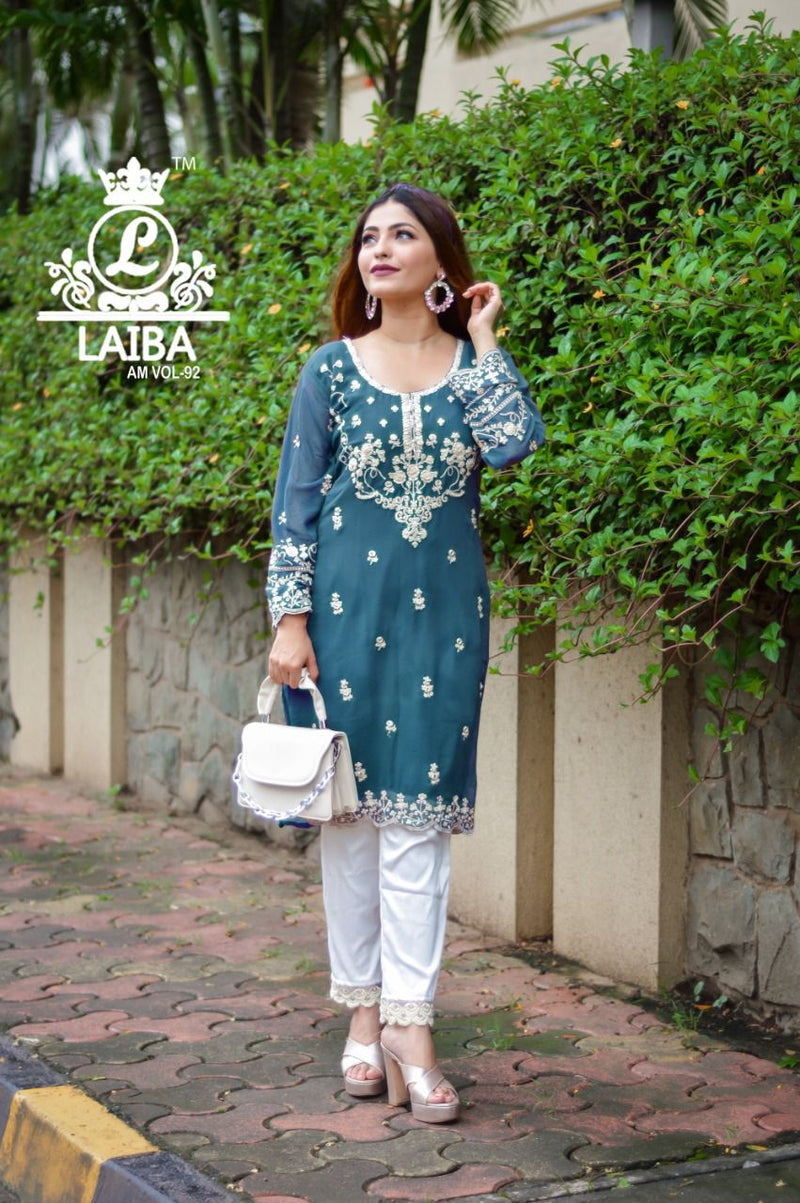 Laiba Am Vol 92 Georgette Fancy Designer Kurti