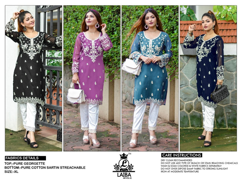 Laiba Am Vol 92 Georgette Fancy Designer Kurti