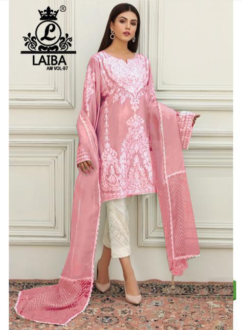 Laiba Am Vol 97 Pure Georgette Heavy Embroidery Work Pret Kurti