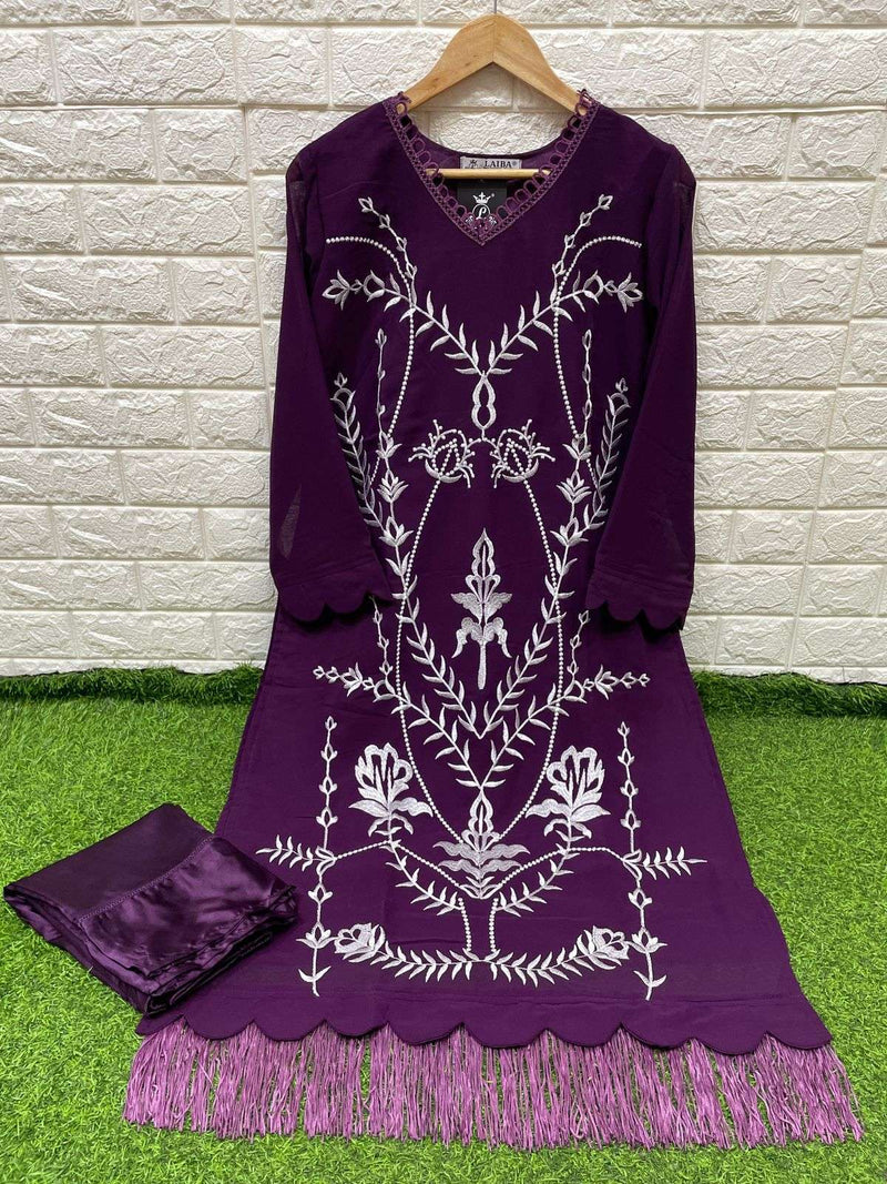 Laiba Vol 107 Pure Geogette Stylish Designer Wear Pret Kurti
