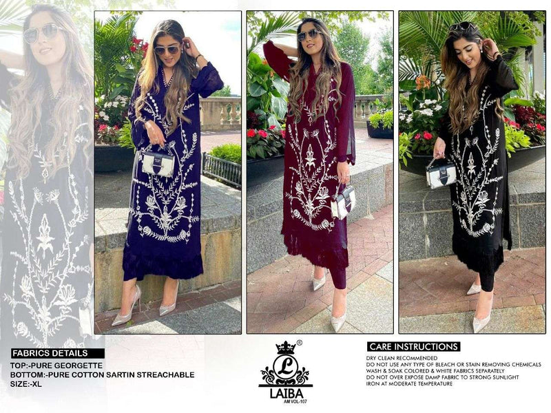 Laiba Vol 107 Pure Geogette Stylish Designer Wear Pret Kurti