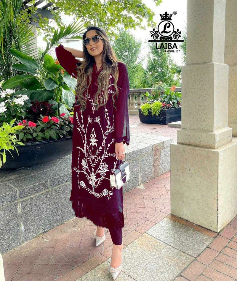 Laiba Vol 107 Pure Geogette Stylish Designer Wear Pret Kurti