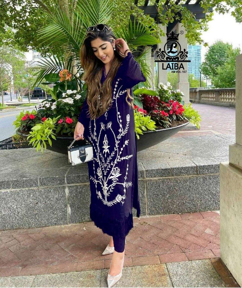 Laiba Vol 107 Pure Geogette Stylish Designer Wear Pret Kurti