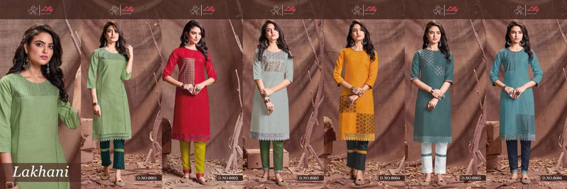 Lakshmi By Lilly Viscose Cotton With Embroidery Work Fancy Kurti