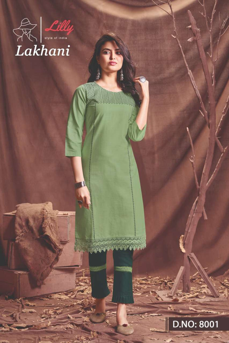Lakshmi By Lilly Viscose Cotton With Embroidery Work Fancy Kurti