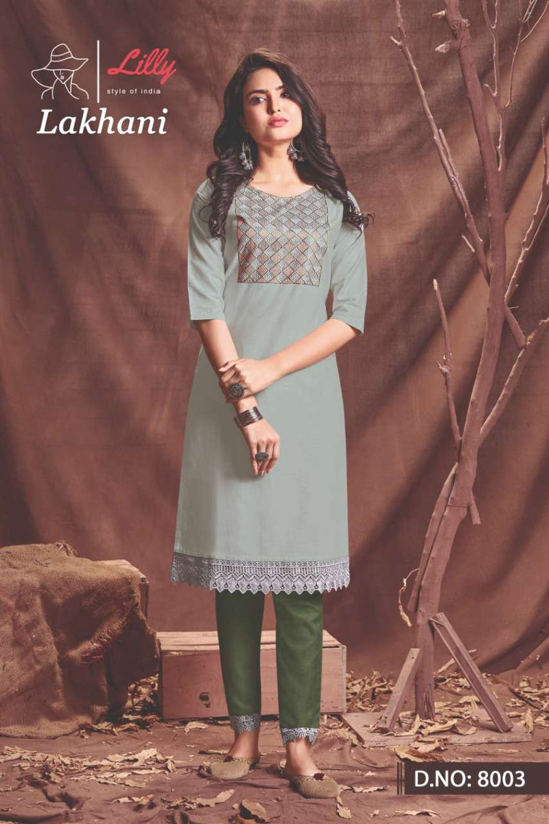 Lakshmi By Lilly Viscose Cotton With Embroidery Work Fancy Kurti