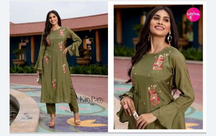 Lapink Kitty Party Vol 5 Muslin Chanderi Kurti