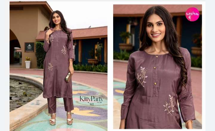 Lapink Kitty Party Vol 5 Muslin Chanderi Kurti
