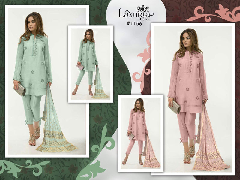 Laxuria Trendz D.No. 1156 Faux Georgette Banarasi Kurti