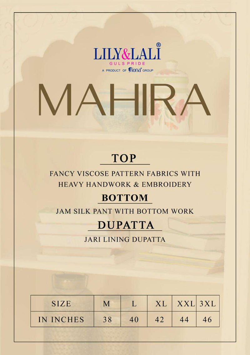 Lily And Lali Launch By Mahira Viscose With Embroidery Handwork Designer Casual Wear Salwar Suits