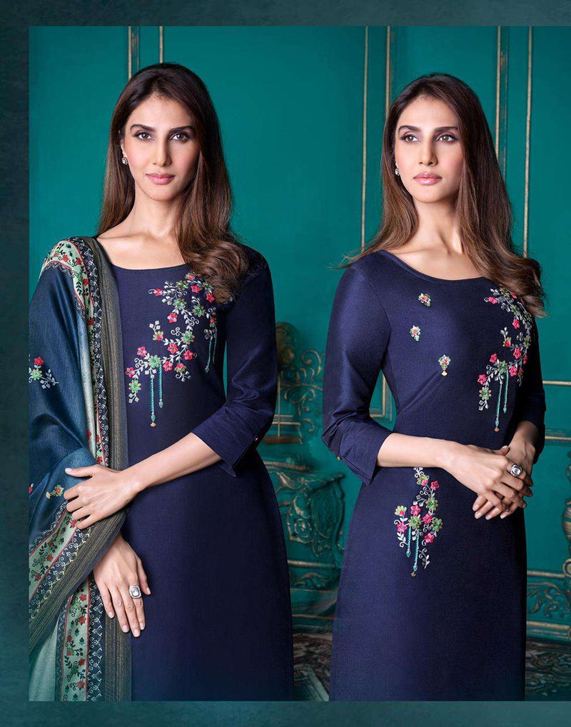 Lily And Lali Launch Monalisa Vol 4 Bemberg Silk With Embroidery Work Designer Fancy Salwar Suit