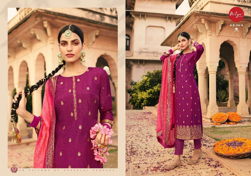 Lt Fabrics Bandhani Dola Jacquard Hand Work Salwar Kameez