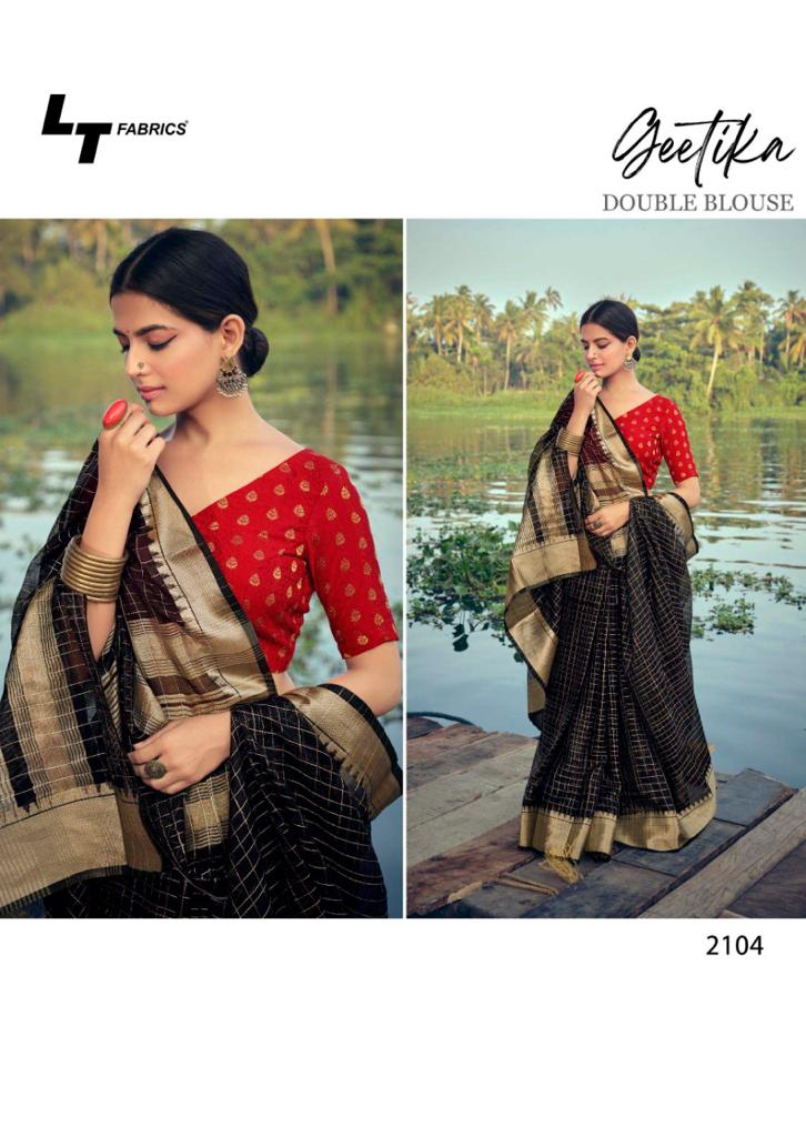 Lt Fabrics Geetika Kora Silk with Heavy Weaving Jari Saree