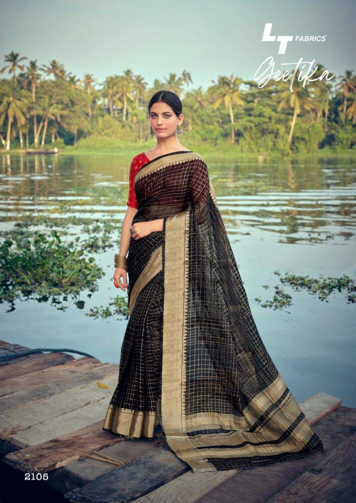 Lt Fabrics Geetika Kora Silk with Heavy Weaving Jari Saree