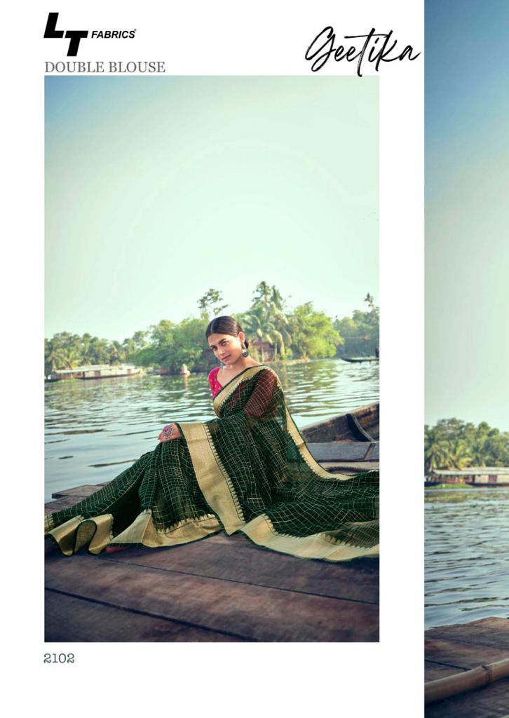 Lt Fabrics Geetika Kora Silk with Heavy Weaving Jari Saree