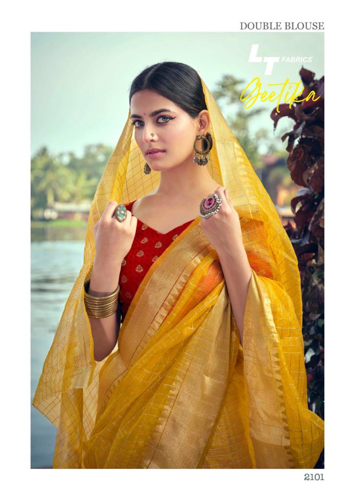 Lt Fabrics Geetika Kora Silk with Heavy Weaving Jari Saree