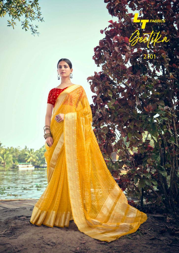 Lt Fabrics Geetika Kora Silk with Heavy Weaving Jari Saree