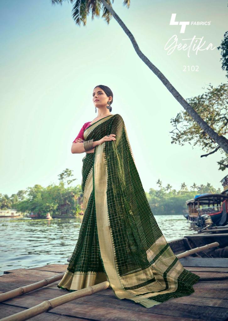 Lt Fabrics Geetika Kora Silk with Heavy Weaving Jari Saree