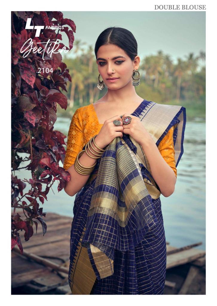 Lt Fabrics Geetika Kora Silk with Heavy Weaving Jari Saree