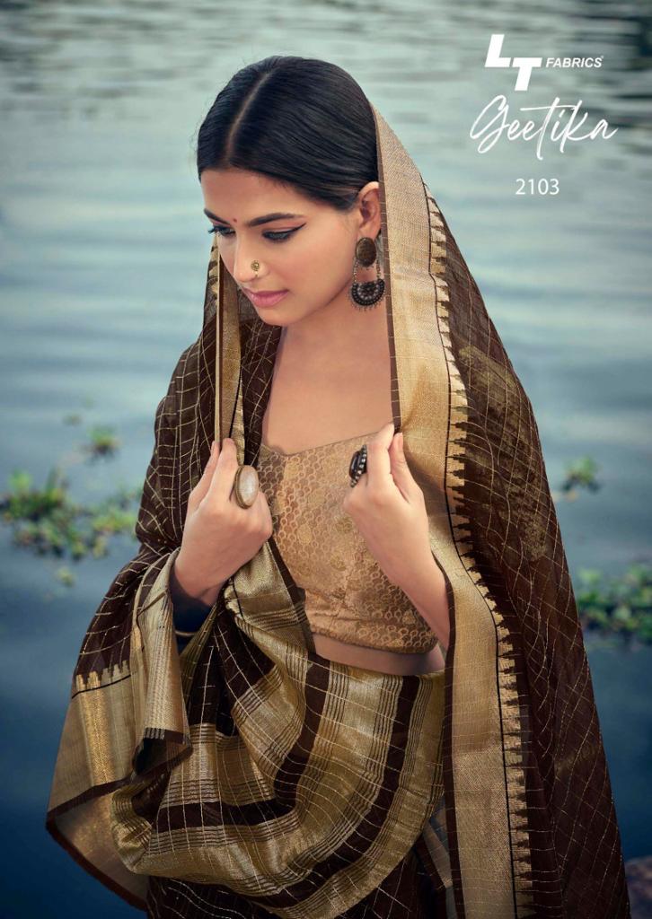 Lt Fabrics Geetika Kora Silk with Heavy Weaving Jari Saree
