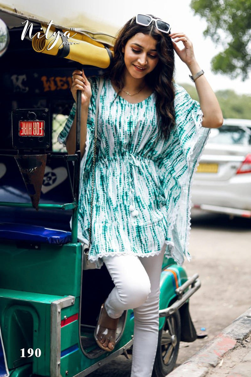 Lt Fabrics Nitya Rayon Fabrics With Laces Fancy Kurti