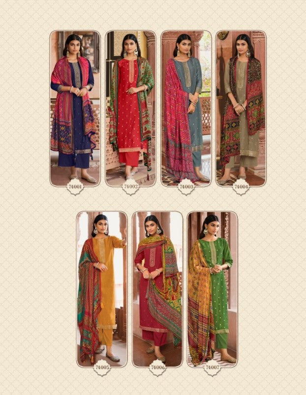 Lt Fabrics Nitya Vol 174 Dola Jacquard Designer Wear Salwar Kameez