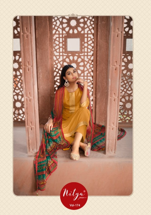 Lt Fabrics Nitya Vol 174 Dola Jacquard Designer Wear Salwar Kameez