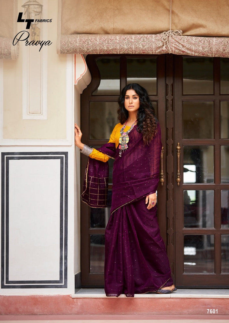 Lt Fabrics Pravya Oranza Silk Fancy Designer Saree