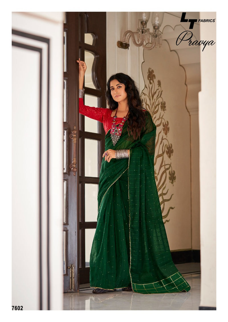 Lt Fabrics Pravya Oranza Silk Fancy Designer Saree