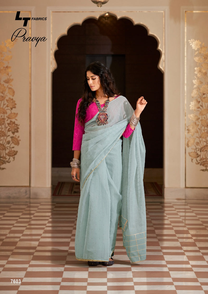 Lt Fabrics Pravya Oranza Silk Fancy Designer Saree