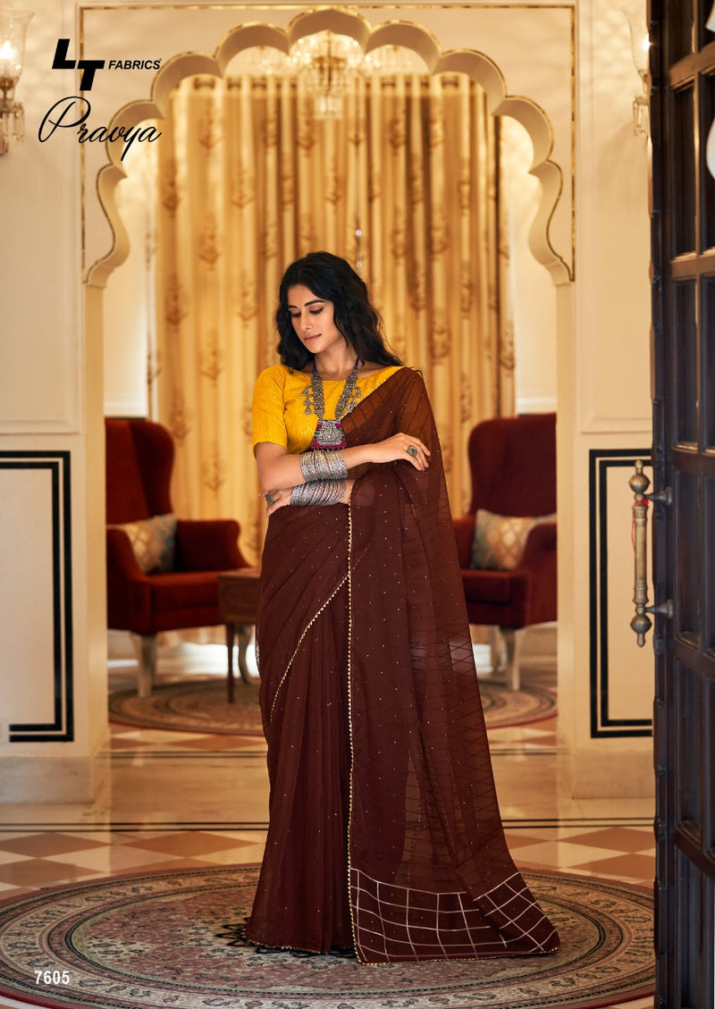 Lt Fabrics Pravya Oranza Silk Fancy Designer Saree