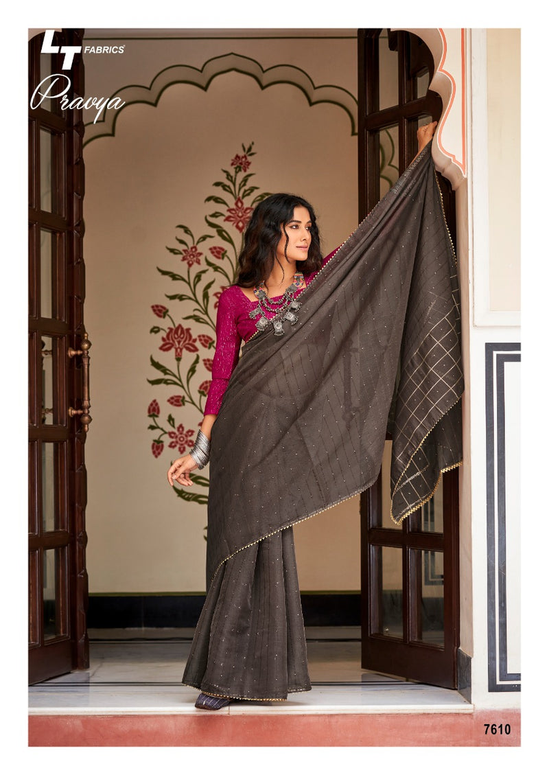Lt Fabrics Pravya Oranza Silk Fancy Designer Saree
