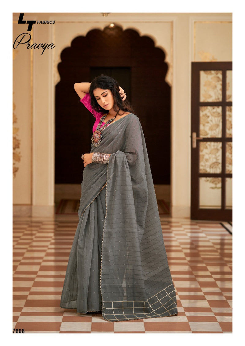 Lt Fabrics Pravya Oranza Silk Fancy Designer Saree
