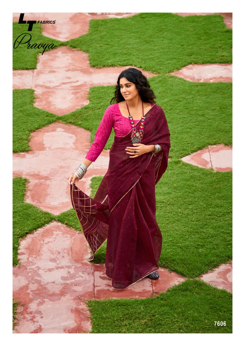 Lt Fabrics Pravya Oranza Silk Fancy Designer Saree