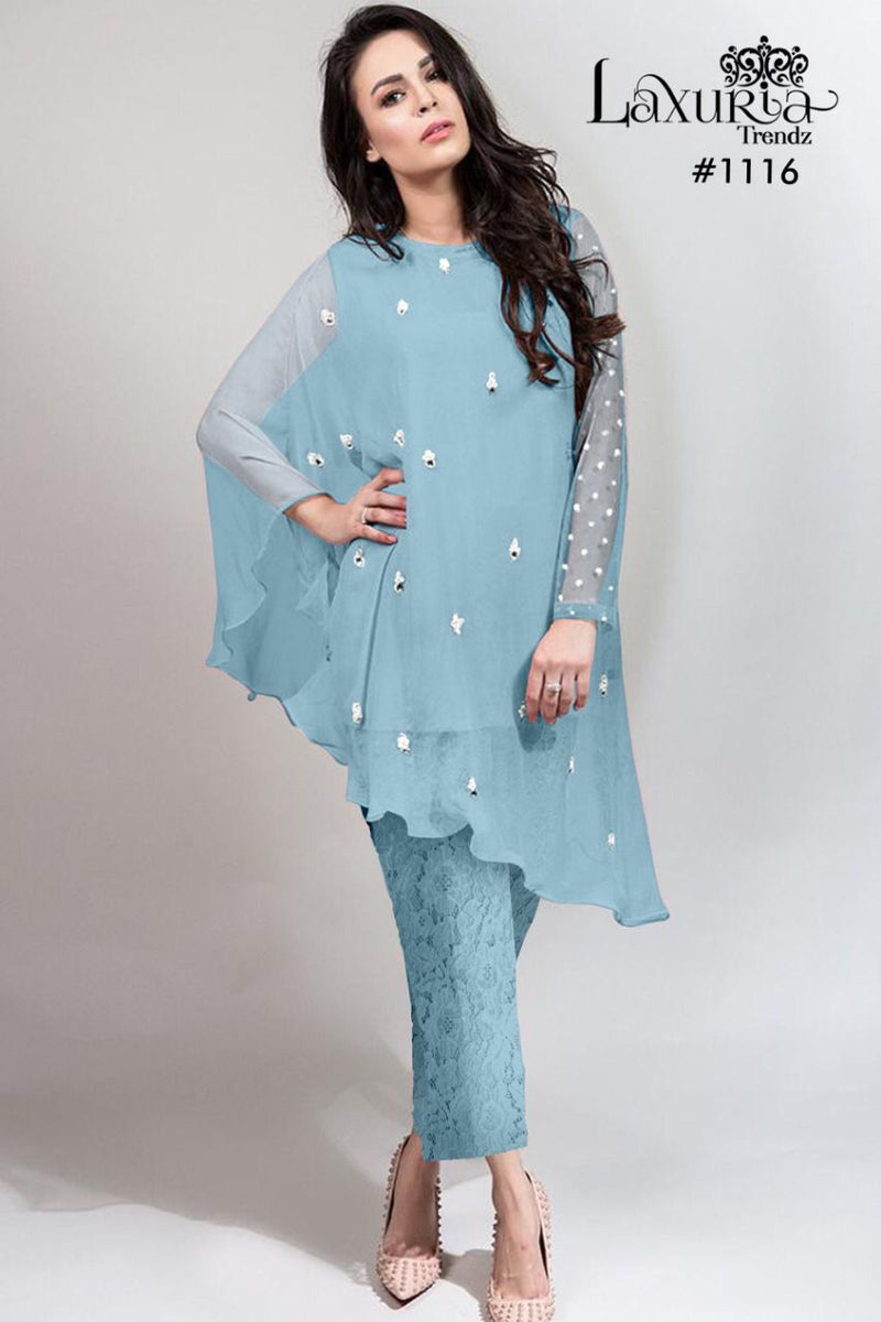 Luxuria Trendz Dno 1116 Georgette Classic Embroidery Handwork Pret Kurti