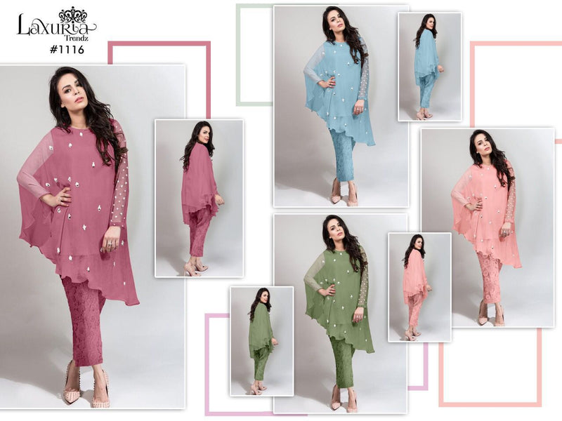Luxuria Trendz Dno 1116 Georgette Classic Embroidery Handwork Pret Kurti